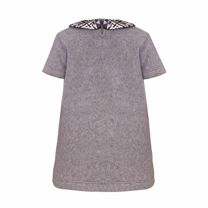Grey Cotton Fleece Baby Dress