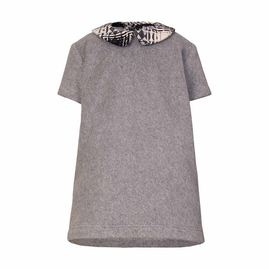 Grey Cotton Fleece Baby Dress