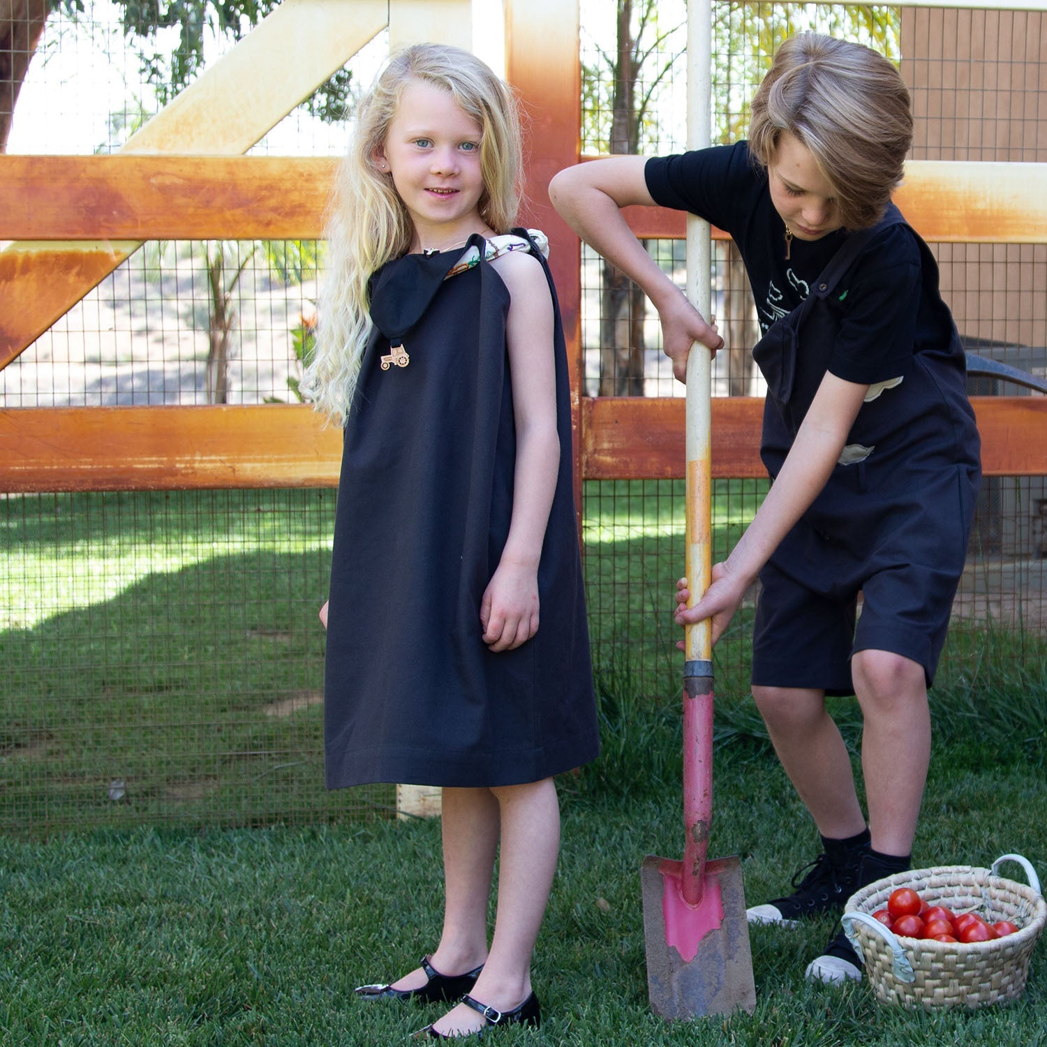 Girls' Handkerchief Dress in Black