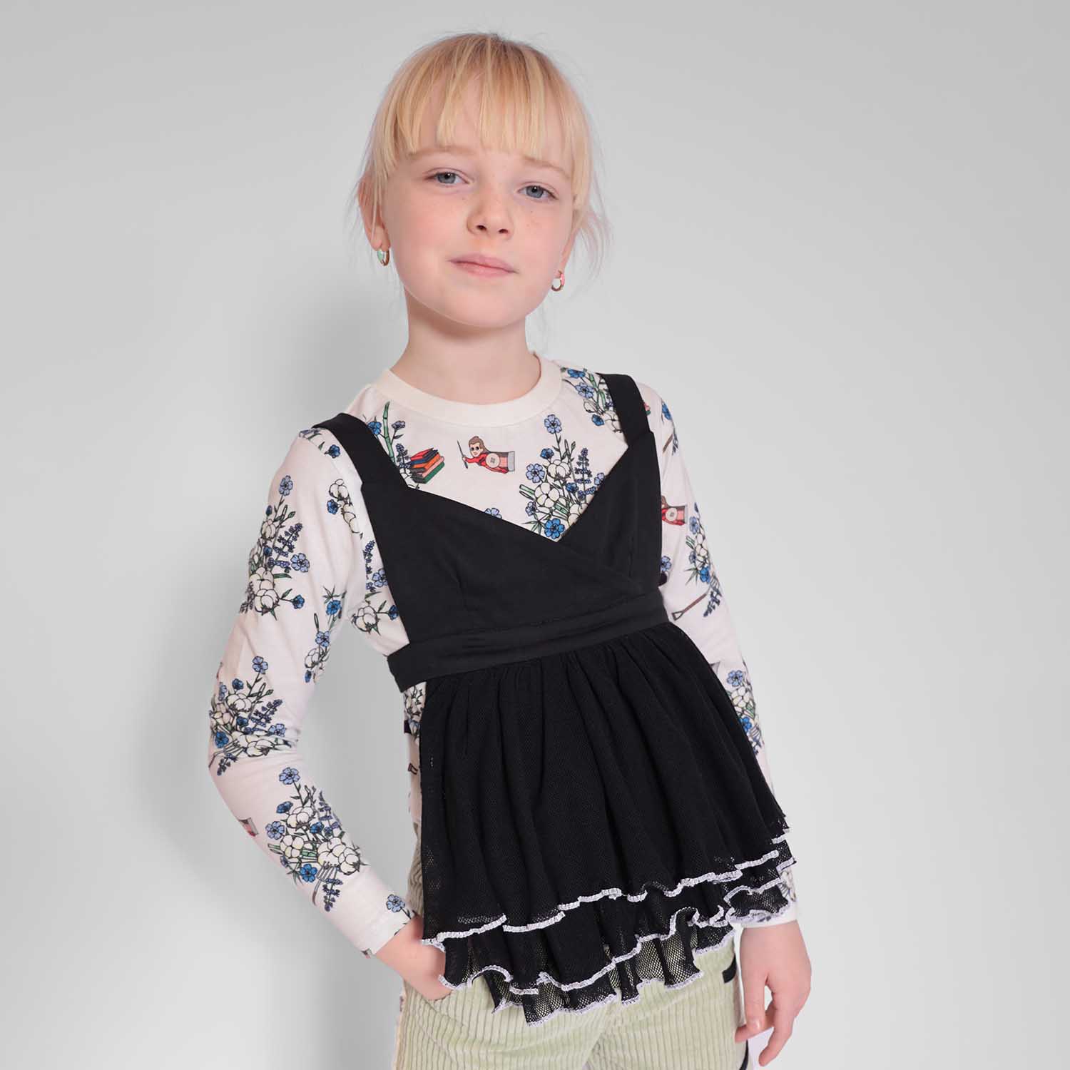 Black Ruffle Top