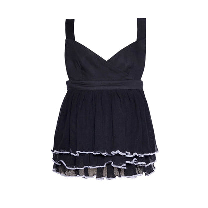 Black Ruffle Top