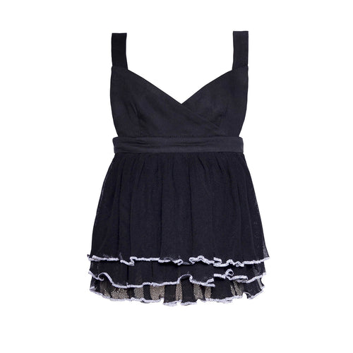 Black Ruffle Top