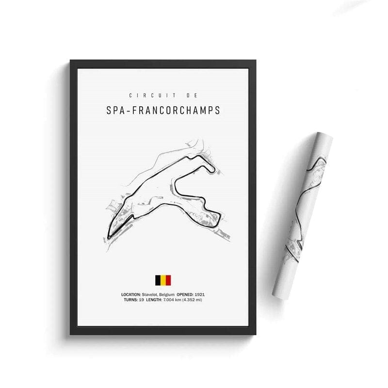 Poster Formel 1 Kalender 2026 Strecken Großer Preis von Monaco Spa Francorchamps Deko Print ohne Rahmen