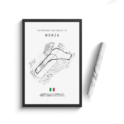 Poster Formel 1 Kalender 2026 Strecken Großer Preis von Monaco Spa Francorchamps Deko Print ohne Rahmen