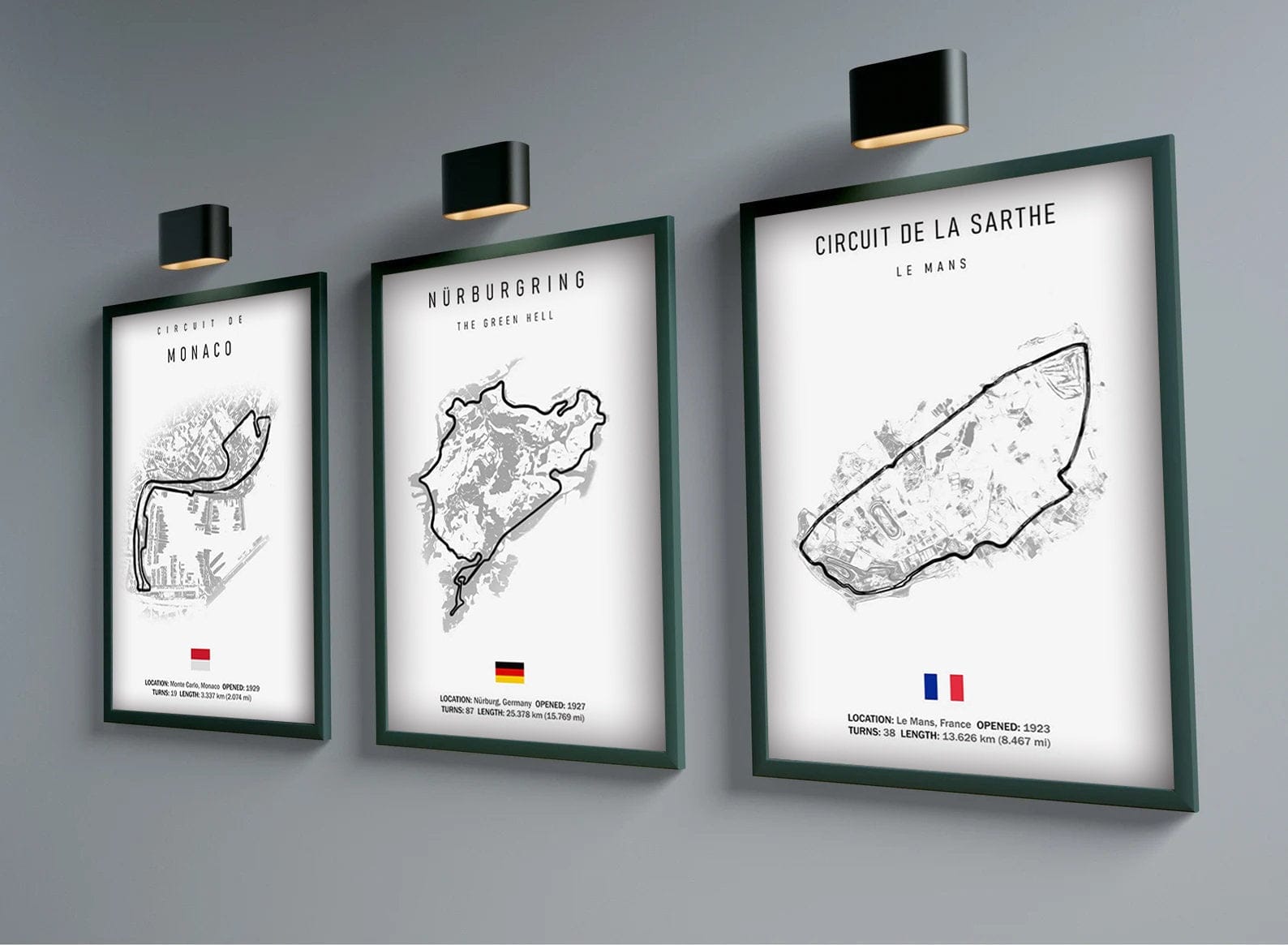 Poster Formel 1 Kalender 2026 Strecken Großer Preis von Monaco Spa Francorchamps Deko Print ohne Rahmen