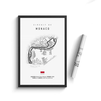 Poster Formel 1 Kalender 2026 Strecken Großer Preis von Monaco Spa Francorchamps Deko Print ohne Rahmen