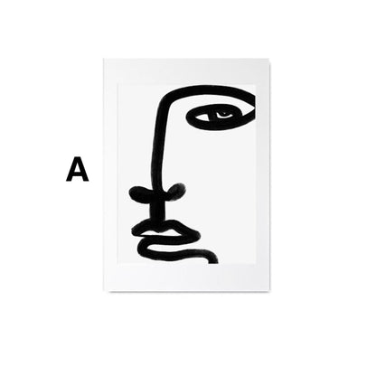Poster Gesichter Linien und abstrakte Formen als Deko Print ohne Rahmen
